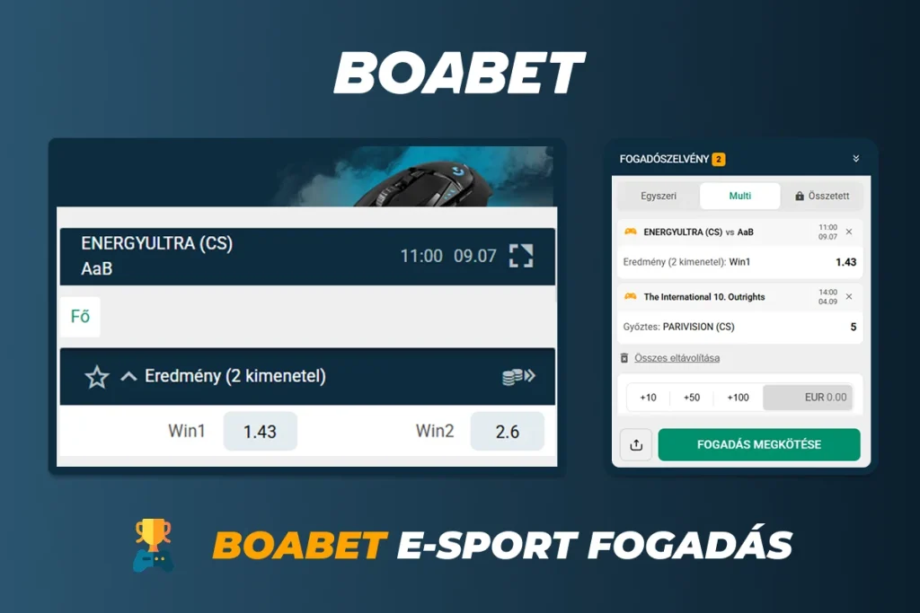 E-sport fogadási példák a BOABET-en