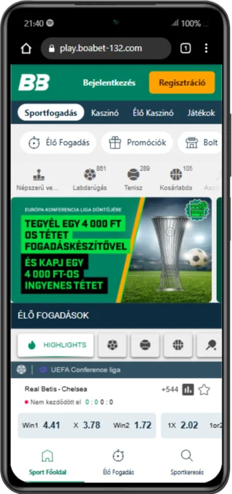 BoaBet Android alkalmazás